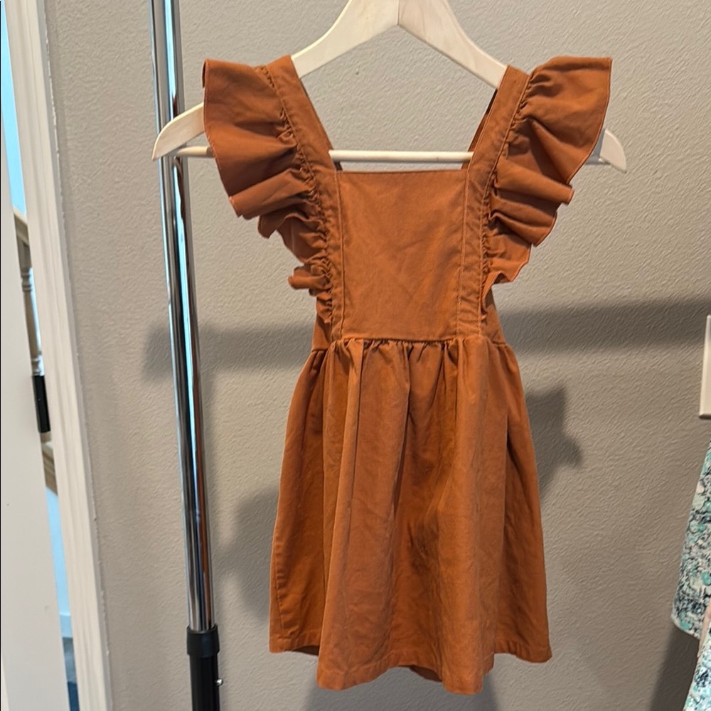 Charming Kids Dress in Rust Orange